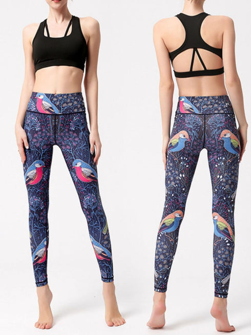 Printed High Waist Active Leggings - Odaingerous